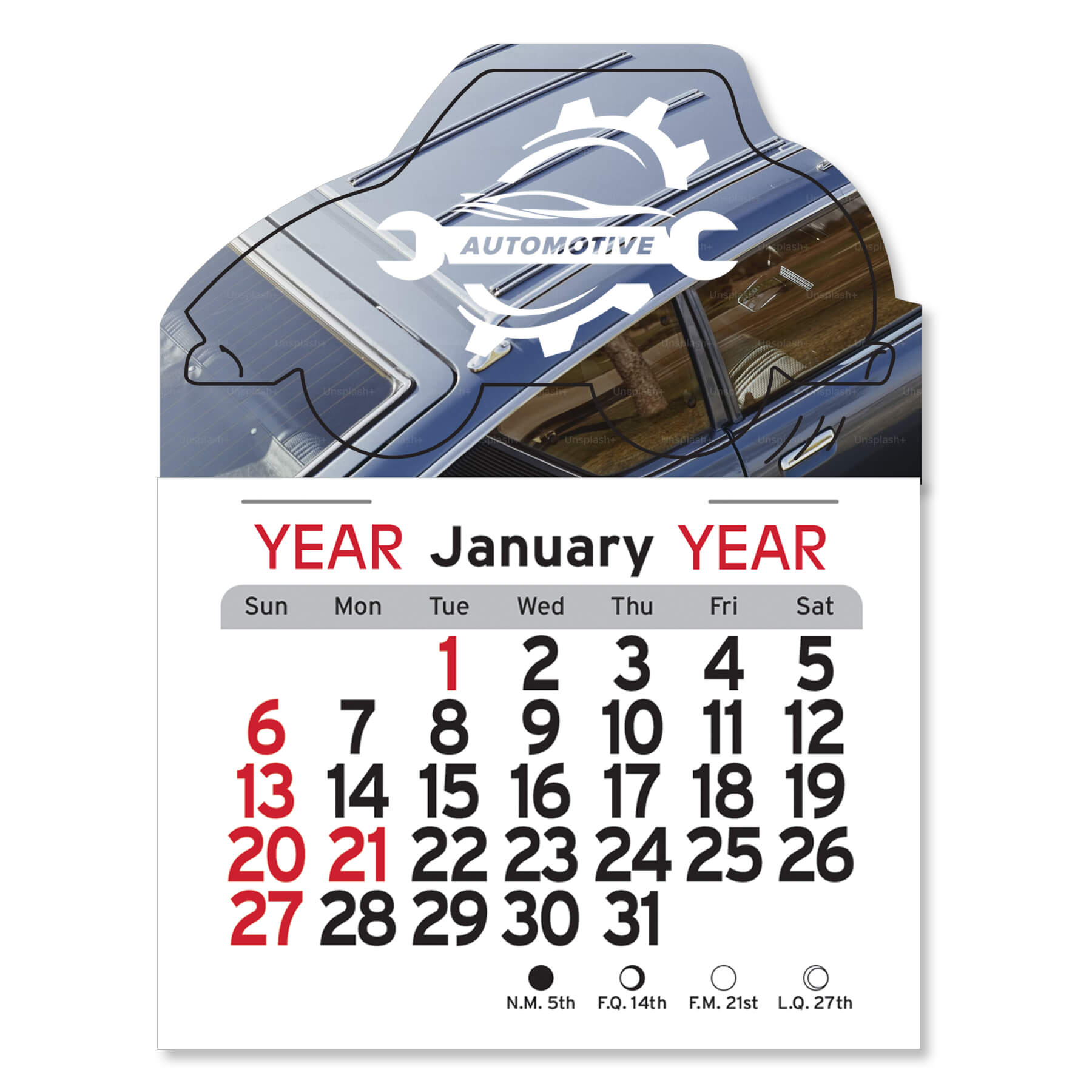 1029            - Adhesive Peel-N-Stick® Calendar - Car                                 